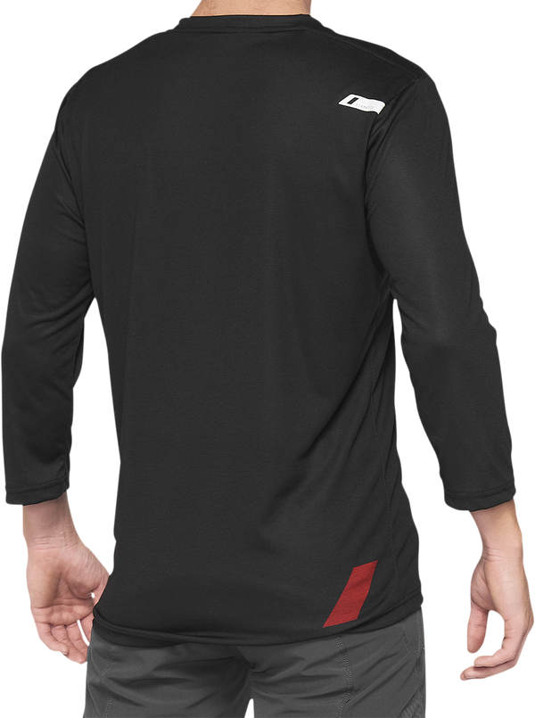 Вело джърси 100% AIRMATIC 3/4 SLEEVE BLACK/RED