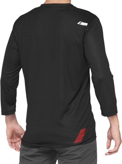 Вело джърси 100% AIRMATIC 3/4 SLEEVE BLACK/RED