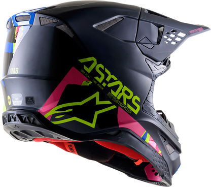 Мотокрос каска ALPINESTARS SM8 Echo BLACK/BLUE/PINK/YELLOW