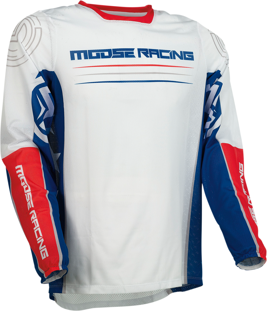 Мотокрос блуза MOOSE RACING SAHARA RED/WHITE/BLUE