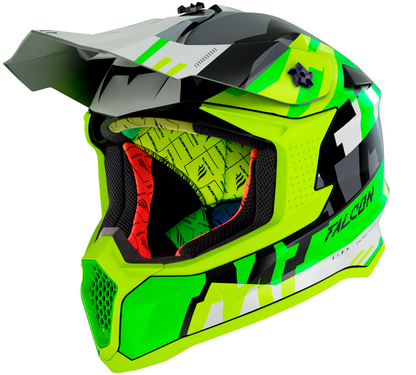 Мотокрос каска MT FALCON ARYA A3 MATT FLUO YELLOW