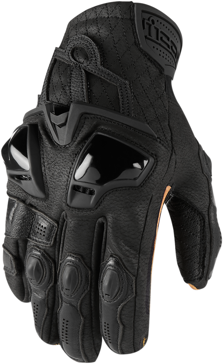 Кожени мото ръкавици ICON HYPERSPORT SHORT - BLACK