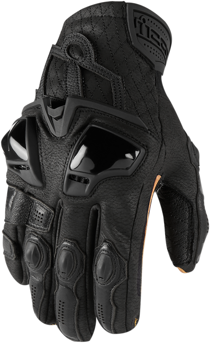 Кожени мото ръкавици ICON HYPERSPORT SHORT - BLACK