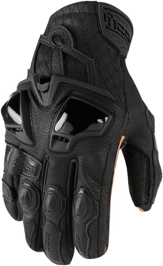 Кожени мото ръкавици ICON HYPERSPORT SHORT - BLACK