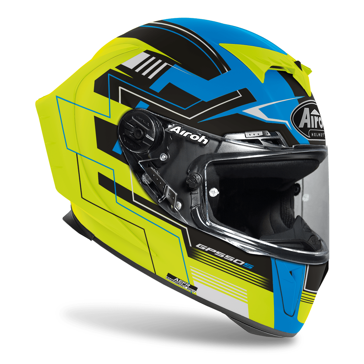 КАСКА AIROH GP550 S CHALLENGE BLUE/YELLOW MATT