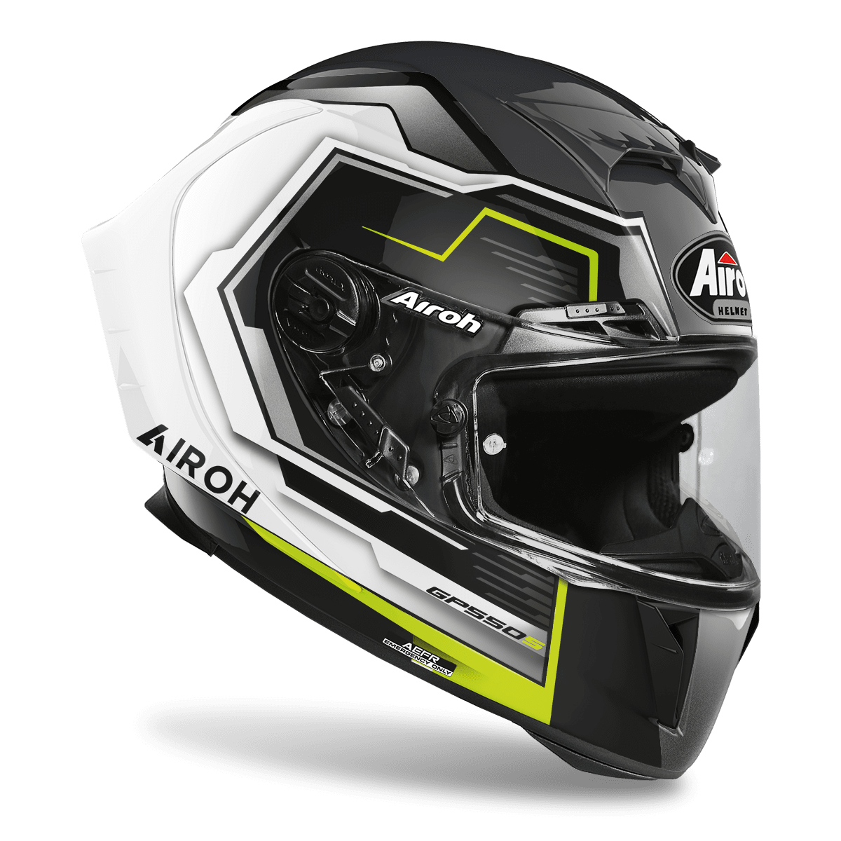 КАСКА AIROH GP550 S RUSH WHITE/YELLOW