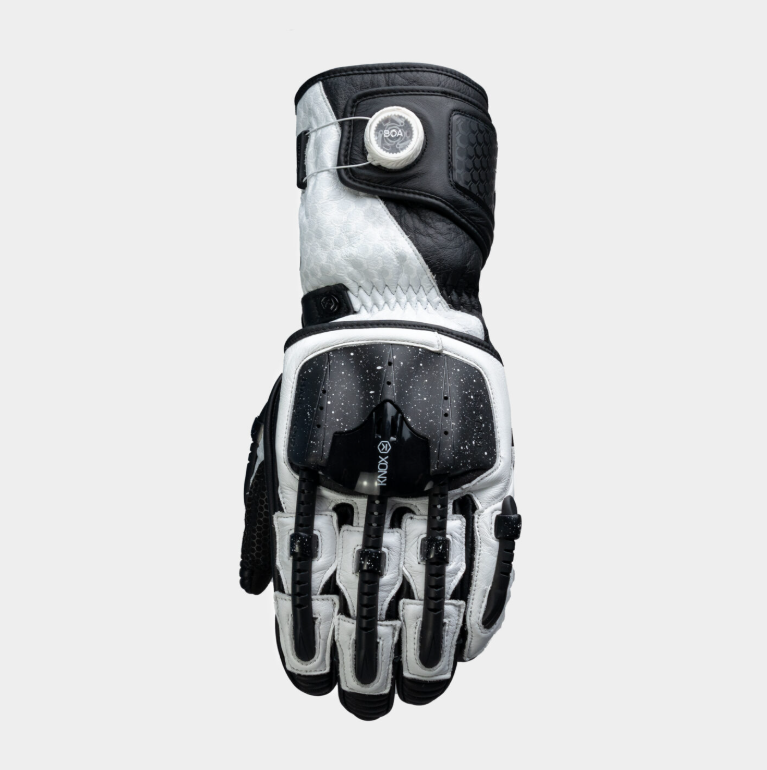 Кожени ръкавици KNOX Handroid Mk5 BLACK/WHITE LIMITED
