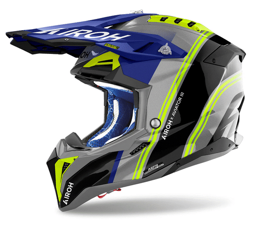 Каска AIROH AVIATOR 3 HIMA BLUE YELLOW