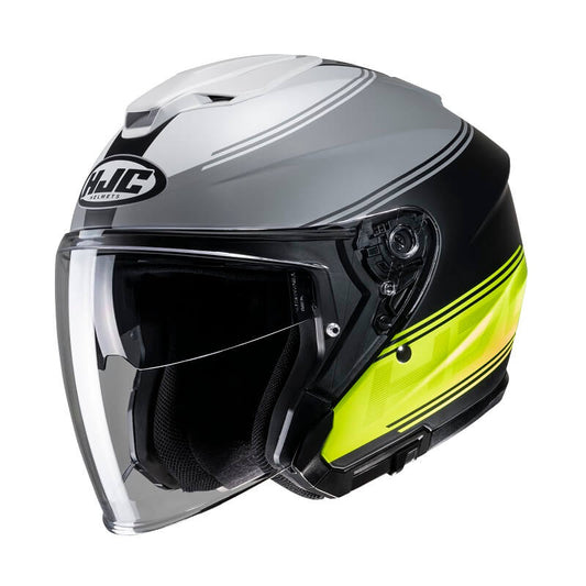 Oтворена каска HJC i30 VICOM GREY/YELLOW FLUO