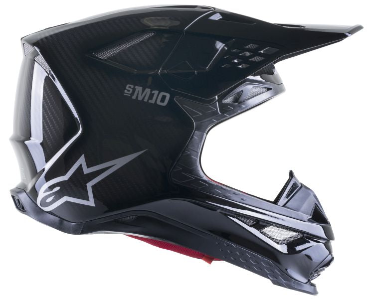 Мотокрос каска ALPINESTARS SM10 SOLID GLOSS BLACK CARBON