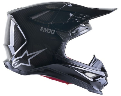 Мотокрос каска ALPINESTARS SM10 SOLID GLOSS BLACK CARBON