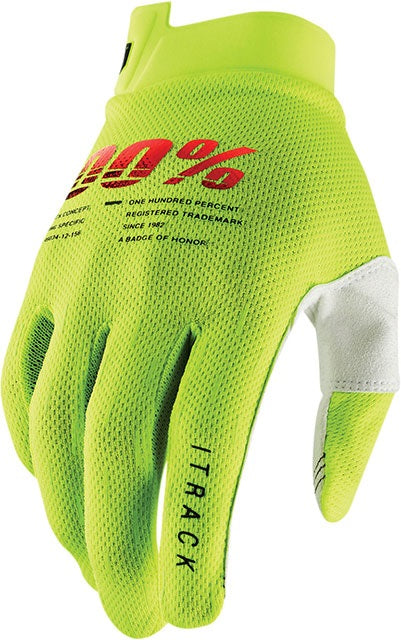 Мотокрос ръкавици 100% iTRACK FLUO YELLOW