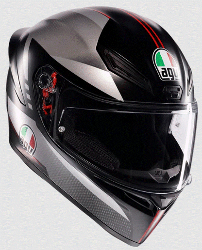 Каска AGV K1 S LAP MATT BLACK/GREY/RED