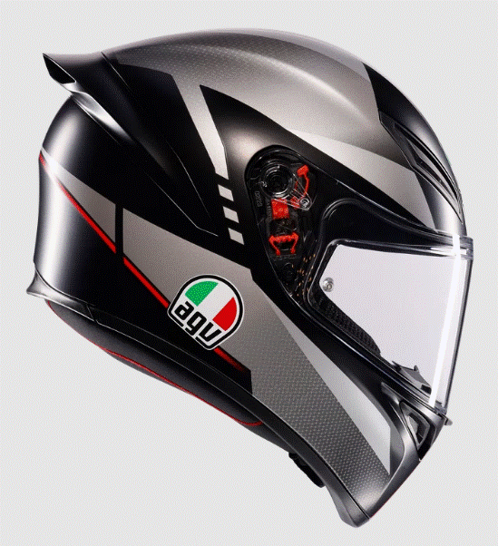 Каска AGV K1 S LAP MATT BLACK/GREY/RED