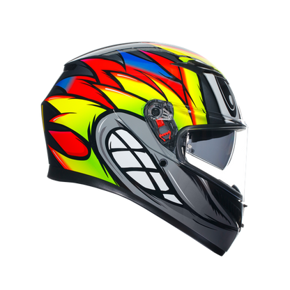 КАСКА AGV K3 -BIRDY 2.0 GREY/YELLOW/RED