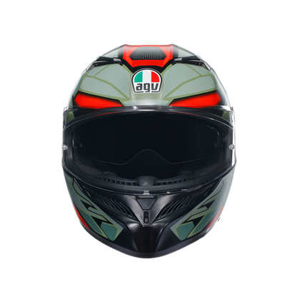 КАСКА AGV K3 - DECEPT MATT BLACK/GREEN/RED