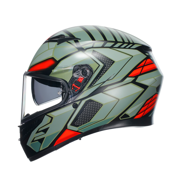 КАСКА AGV K3 - DECEPT MATT BLACK/GREEN/RED