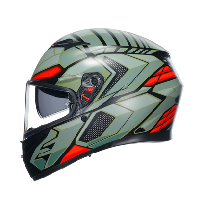 КАСКА AGV K3 - DECEPT MATT BLACK/GREEN/RED