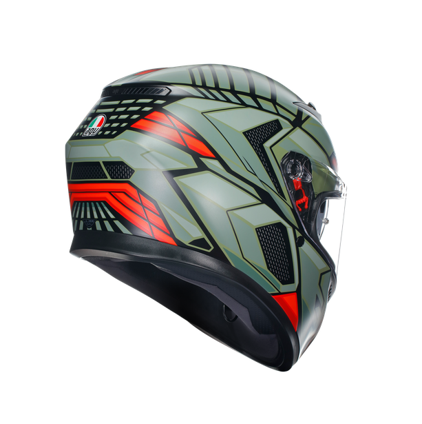 КАСКА AGV K3 - DECEPT MATT BLACK/GREEN/RED