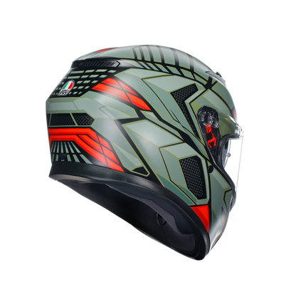 КАСКА AGV K3 - DECEPT MATT BLACK/GREEN/RED