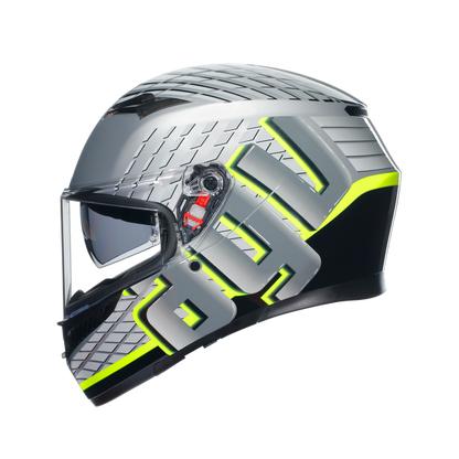 КАСКА AGV K3 - FORTIFY GREY/BLACK/YELLOW FLUO
