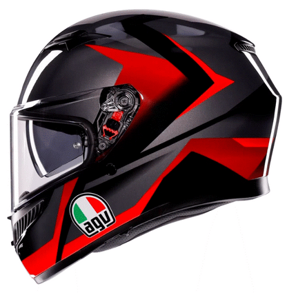 КАСКА AGV K3 STRIGA BLACK/GREY/RED