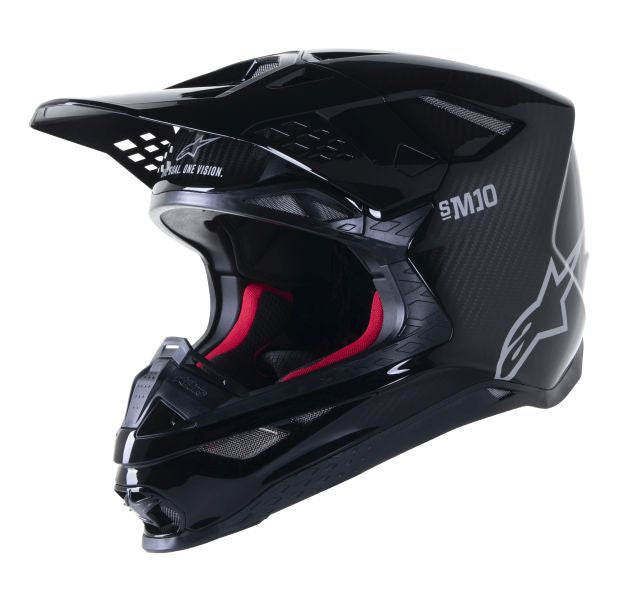 Мотокрос каска ALPINESTARS SM10 SOLID GLOSS BLACK CARBON