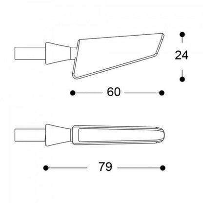 LED мото мигачи BARRACUDA SQ-LED B-LUX BLACK