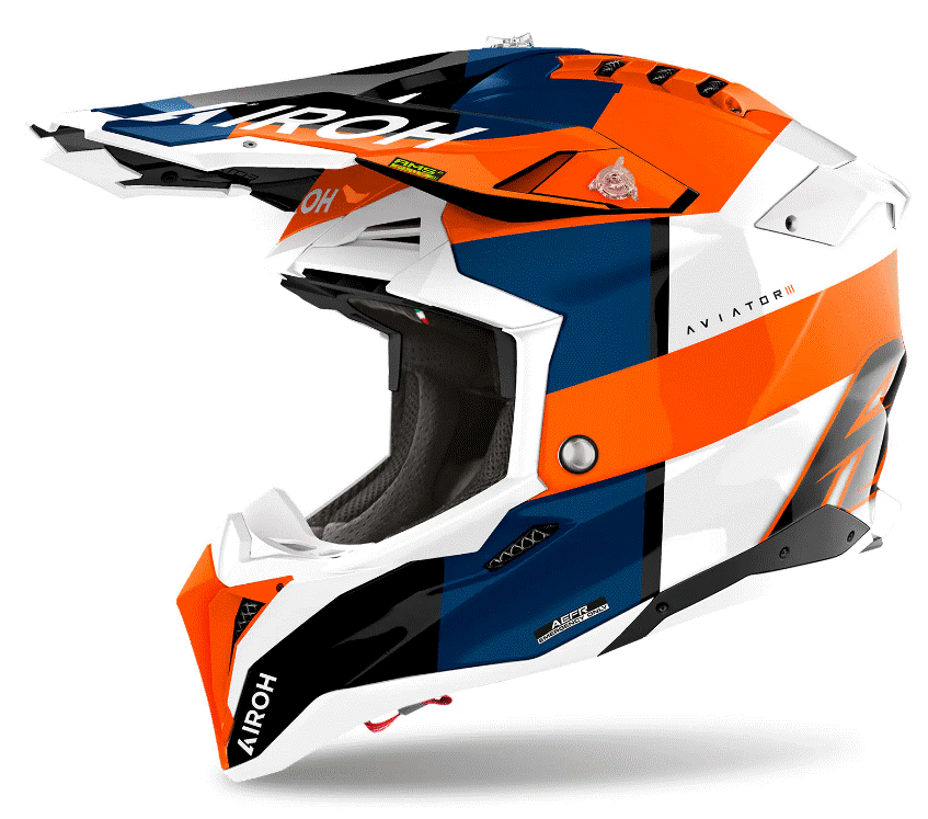 Каска AIROH AVIATOR 3 MONARCH ORANGE GLOSS