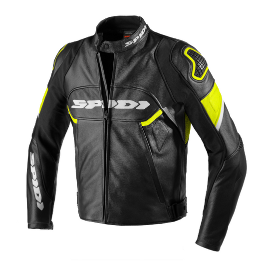 Кожено яке SPIDI IGNITE BLACK/FLUO YELL