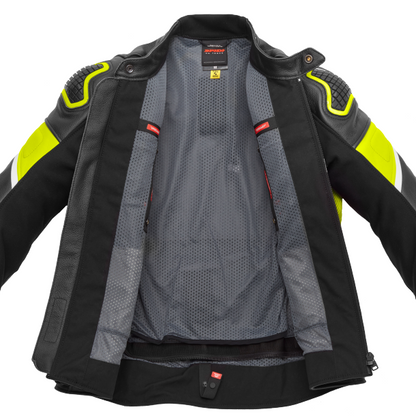 Кожено яке SPIDI IGNITE BLACK/FLUO YELL