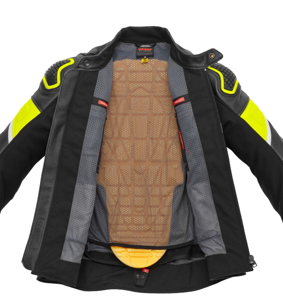 Кожено яке SPIDI IGNITE BLACK/FLUO YELL