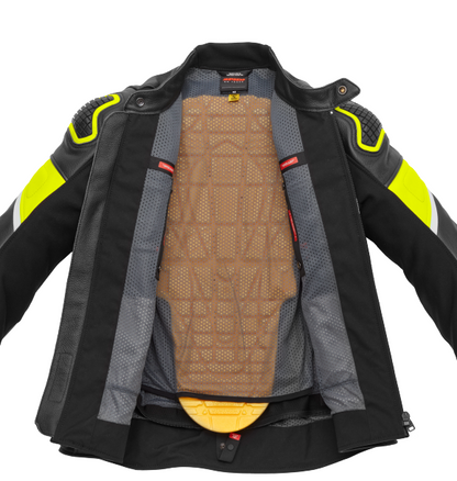 Кожено яке SPIDI IGNITE BLACK/FLUO YELL