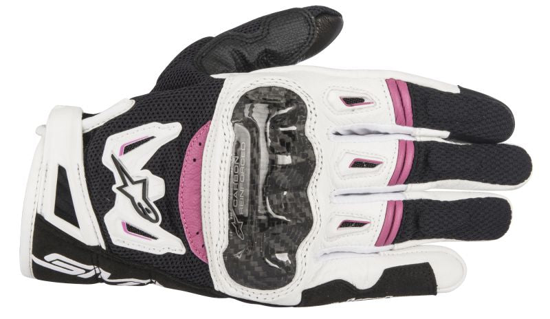Дамски ръкавици ALPINESTARS SMX-2 AIR CARBON V2 BLACK/WHITE/FUCH
