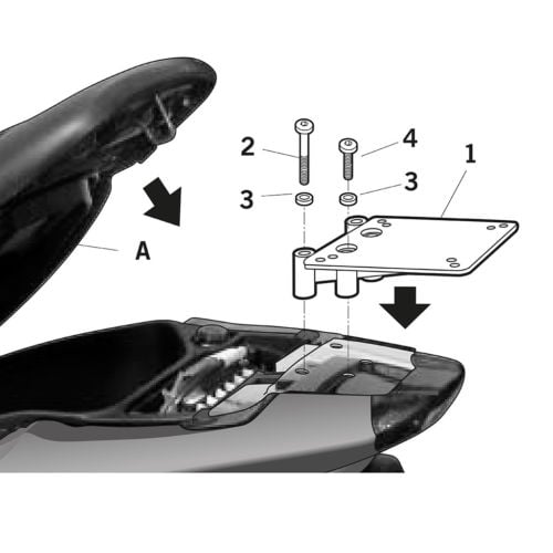 Монтажен комплект за куфари SHAD TOP MASTER PIAGGIO NRG ENERGY 50'05