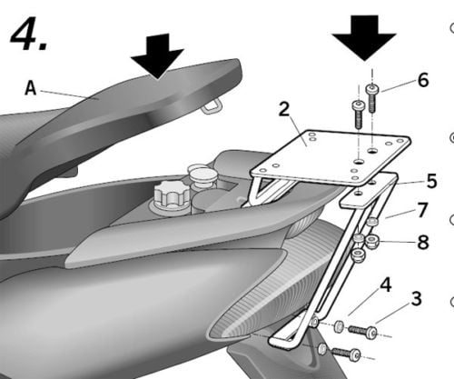 Монтажен комплект за куфари SHAD TOP MASTER YAMAHA JOG RR CS50 '02