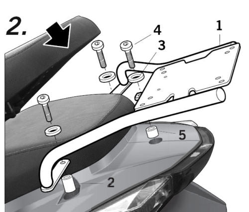 Монтажен комплект за куфари SHAD TOP MASTER KYMCO AGILITY 50 SR-11