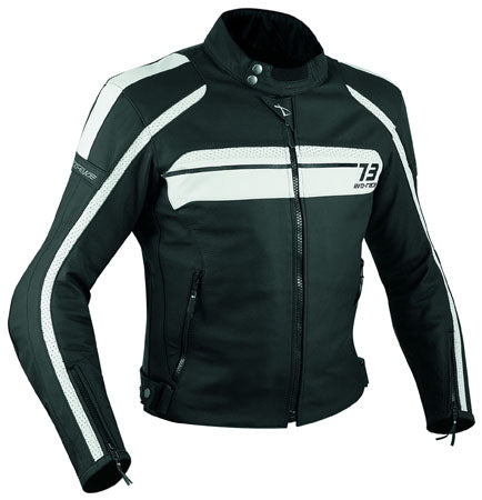 Кожено яке за мотор A-PRO SBK WHITE
