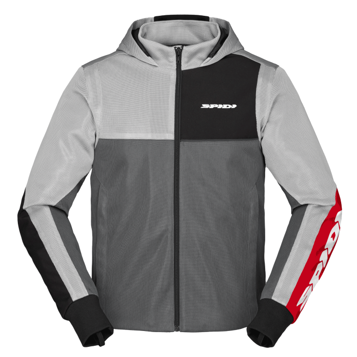 Мото суитшърт SPIDI HOODIE NET GRAY/RED