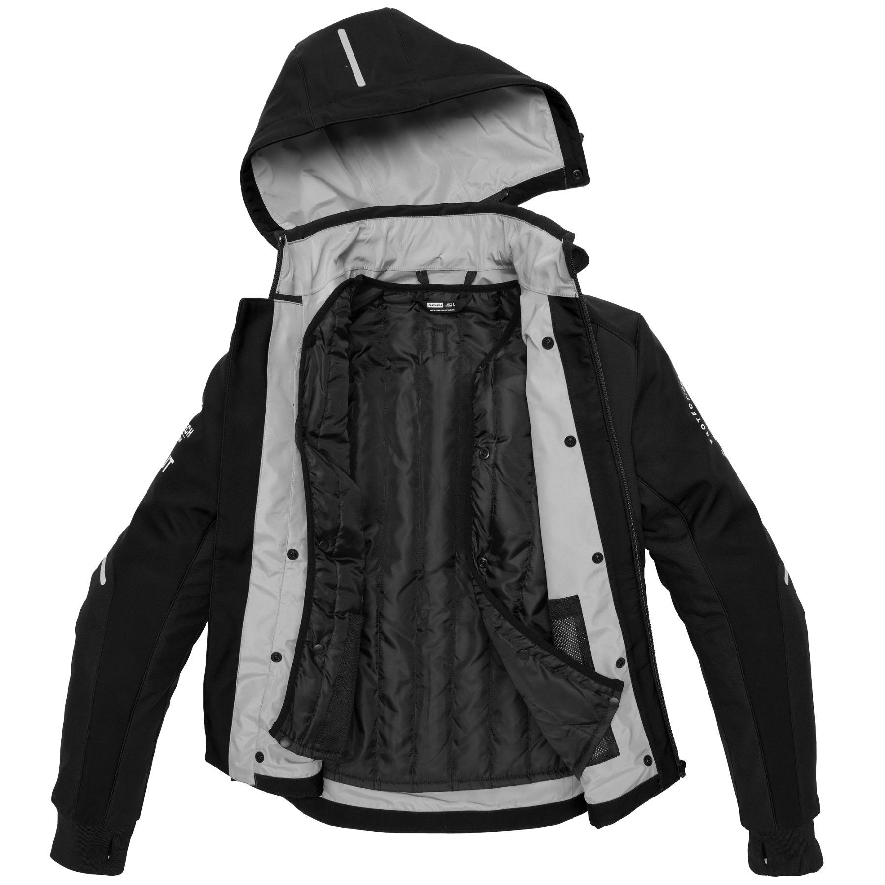 Текстилно мото яке SPIDI Hoodie Armor H2Out Black/White