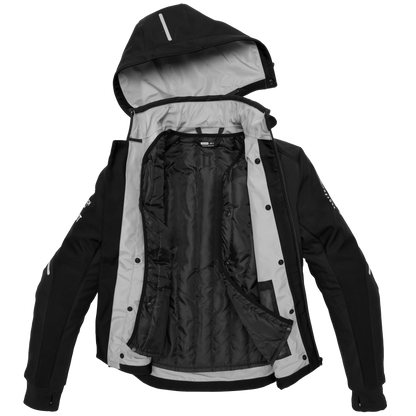 Текстилно мото яке SPIDI Hoodie Armor H2Out Black/White