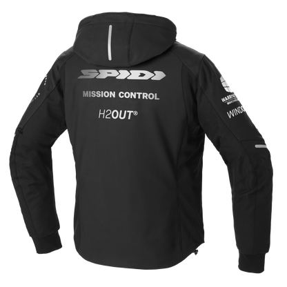 Текстилно мото яке SPIDI Hoodie Armor H2Out Black/White