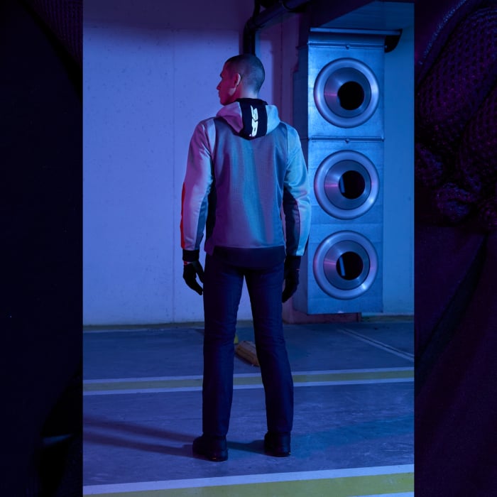 Мото суитшърт SPIDI HOODIE NET GRAY/RED