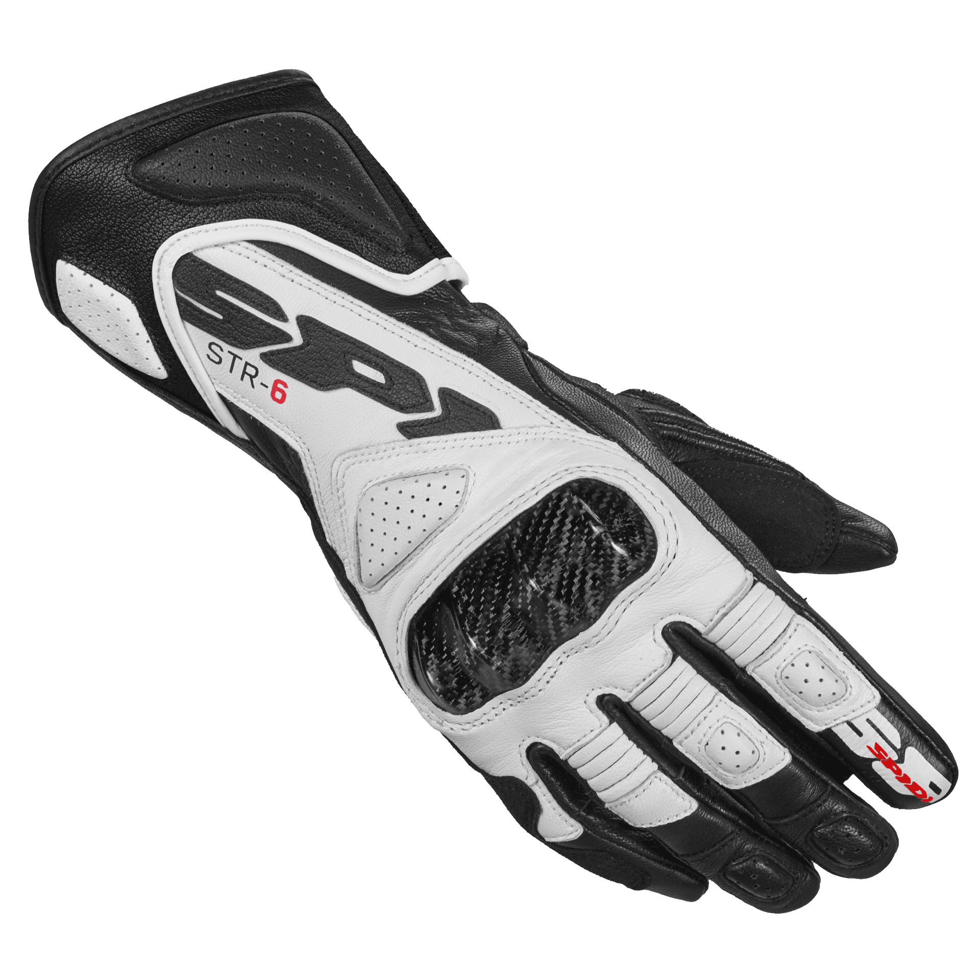Дамски кожени мото ръкавици SPIDI STR-6 Black/White