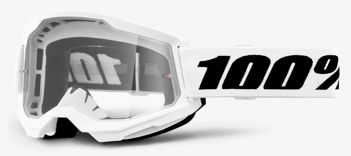 Мотокрос очила 100% GOGGLE STRATA 2 WHITE CLEAR