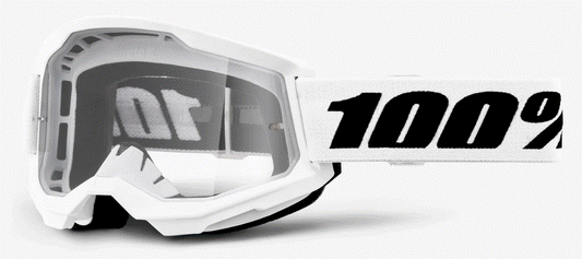 Мотокрос очила 100% GOGGLE STRATA 2 WHITE CLEAR