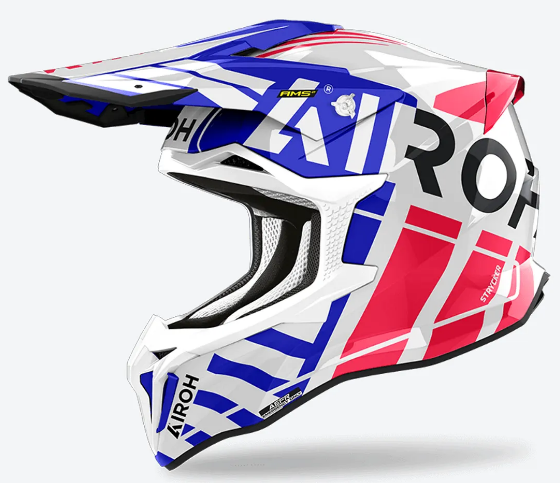 Мотокрос каска AIROH STRYCKER BRAVE BLUE/RED GLOSS