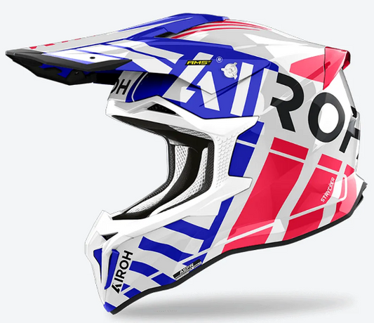 Мотокрос каска AIROH STRYCKER BRAVE BLUE/RED GLOSS