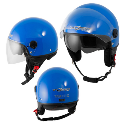 КАСКА ЗА СКУТЕР A-PRO TRAFFIC BLUE