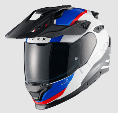 Адвенчър каска NEXX Y.TRAVL QUEST WHITE/BLUE/RED